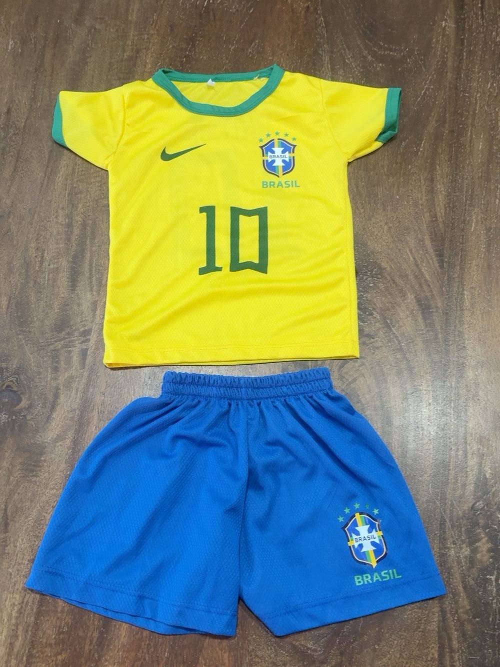 Brazil #10 Toddler Soccer Jersey & Shorts Set – Size 2T Estimated